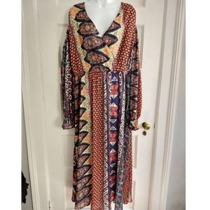 Like-new Boho cold-shoulder maxi dress! Sz 2x